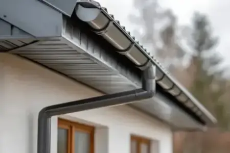 Pose de gouttières en zinc par un couvreur à Baurech